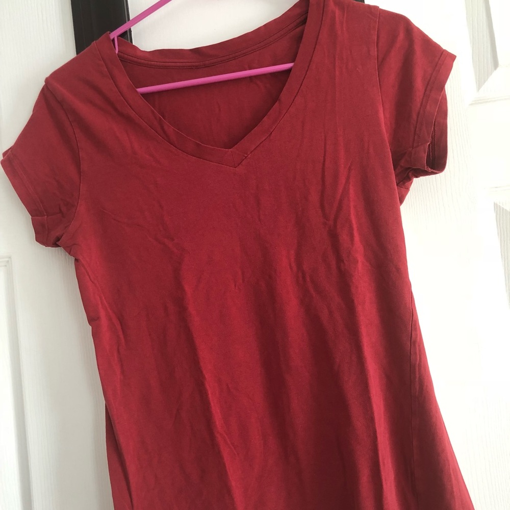 Short sleeve Red V-neck
